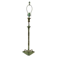 19th Century Roman Bronze Candlestick Wired as a Lamp