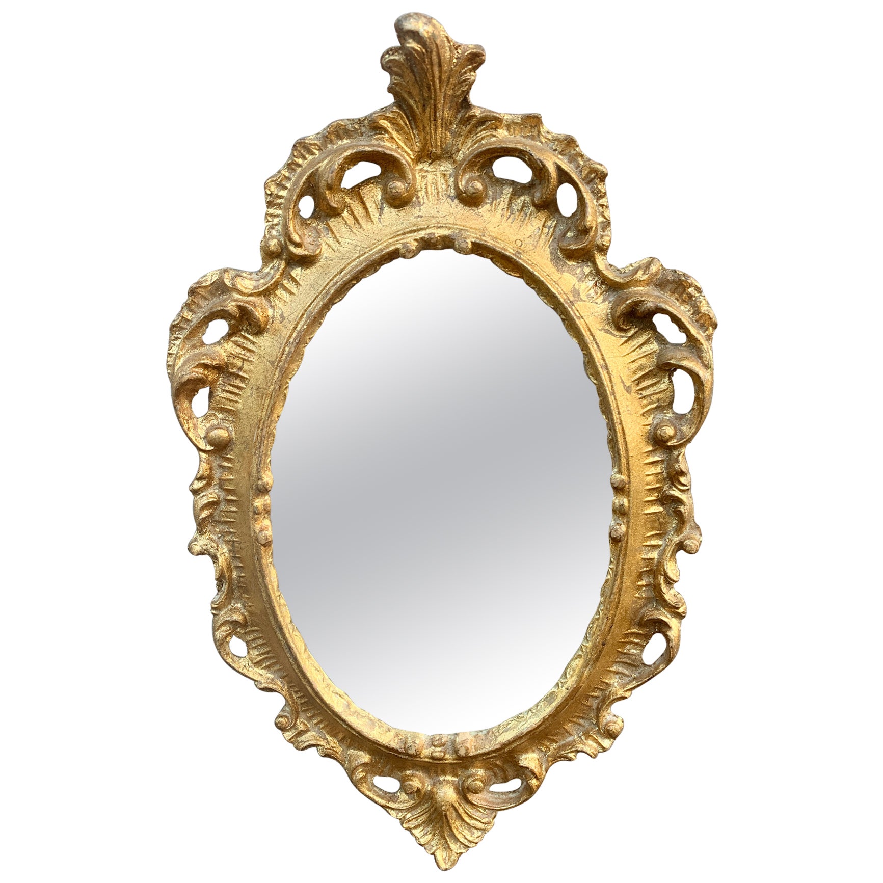 Italian Florentine Baroque Gold Giltwood Wall Mirror For Sale