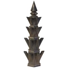 Jan van der Vaart Flower Tower, Bronze Stoneware, Dutch Avant-Garde Pottery