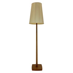 Mid Century Scandinavian Designer Swedish Teak, Fabric Floor Lamp, Sweden, 1960s