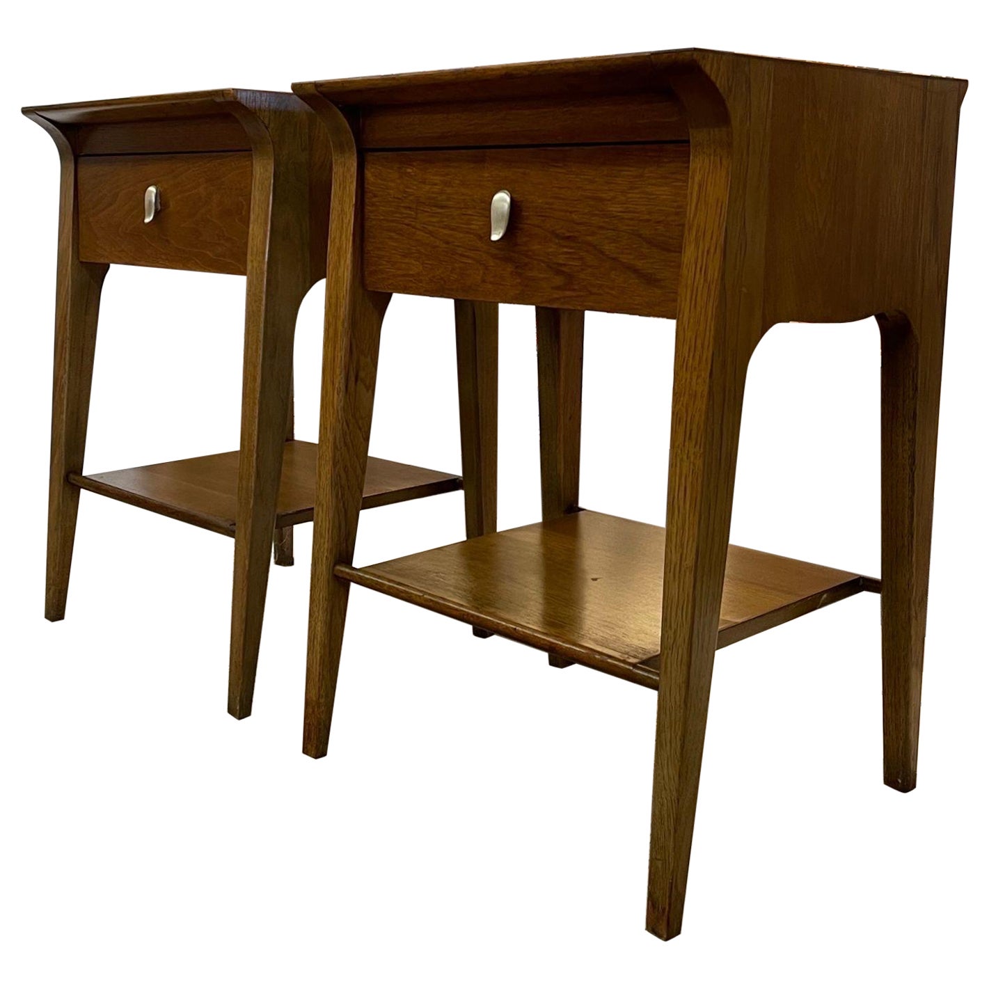 Pair of Vintage Mid Century Modern End Tables by Drexel Profile John Van Koert For Sale