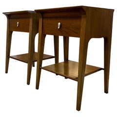 Pair of Retro Mid Century Modern End Tables by Drexel Profile With John Van