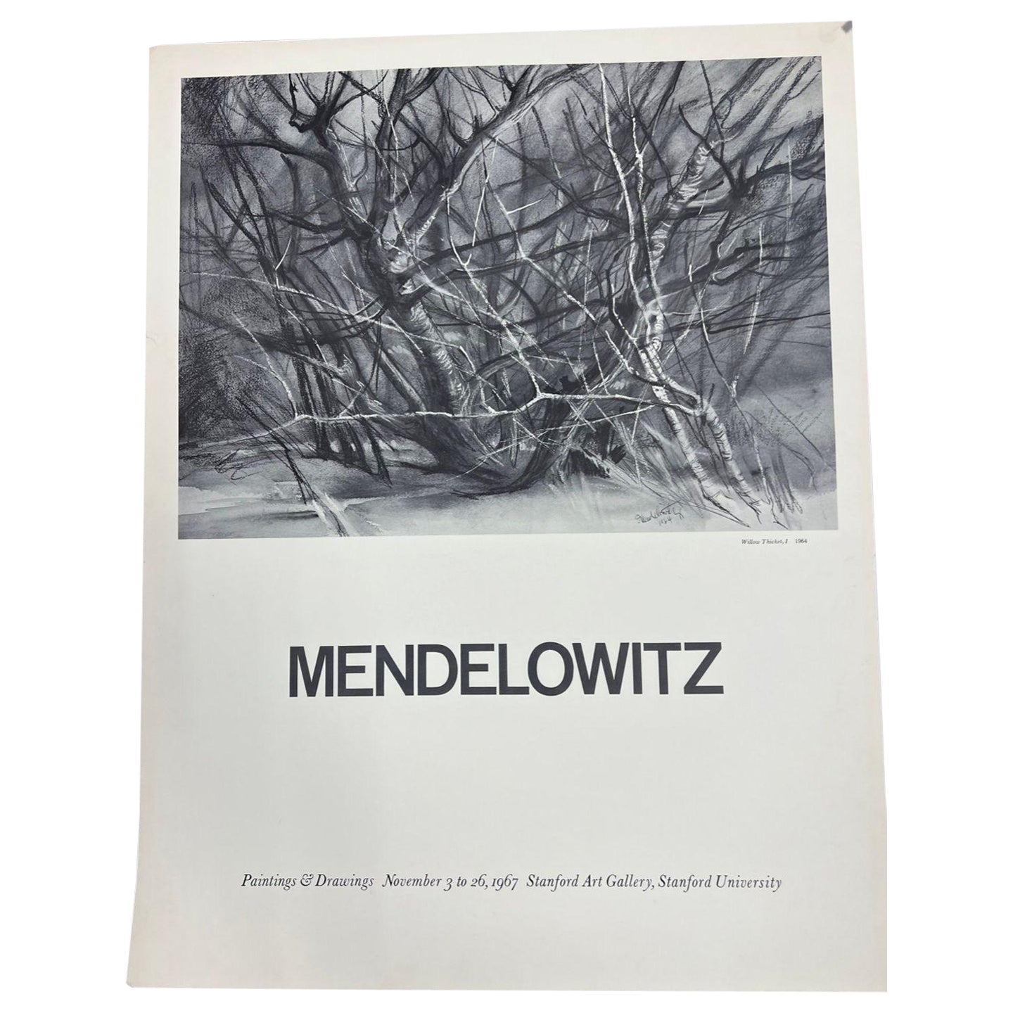 Vintage 1967 Poster of Mendelowitz Exhibition at Stanford University. For Sale
