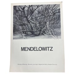 Affiche vintage de l'exposition Mendelowitz à l'université de Stanford, 1967