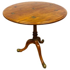 Antique Theodore Alexander classical style walnut and brass side table