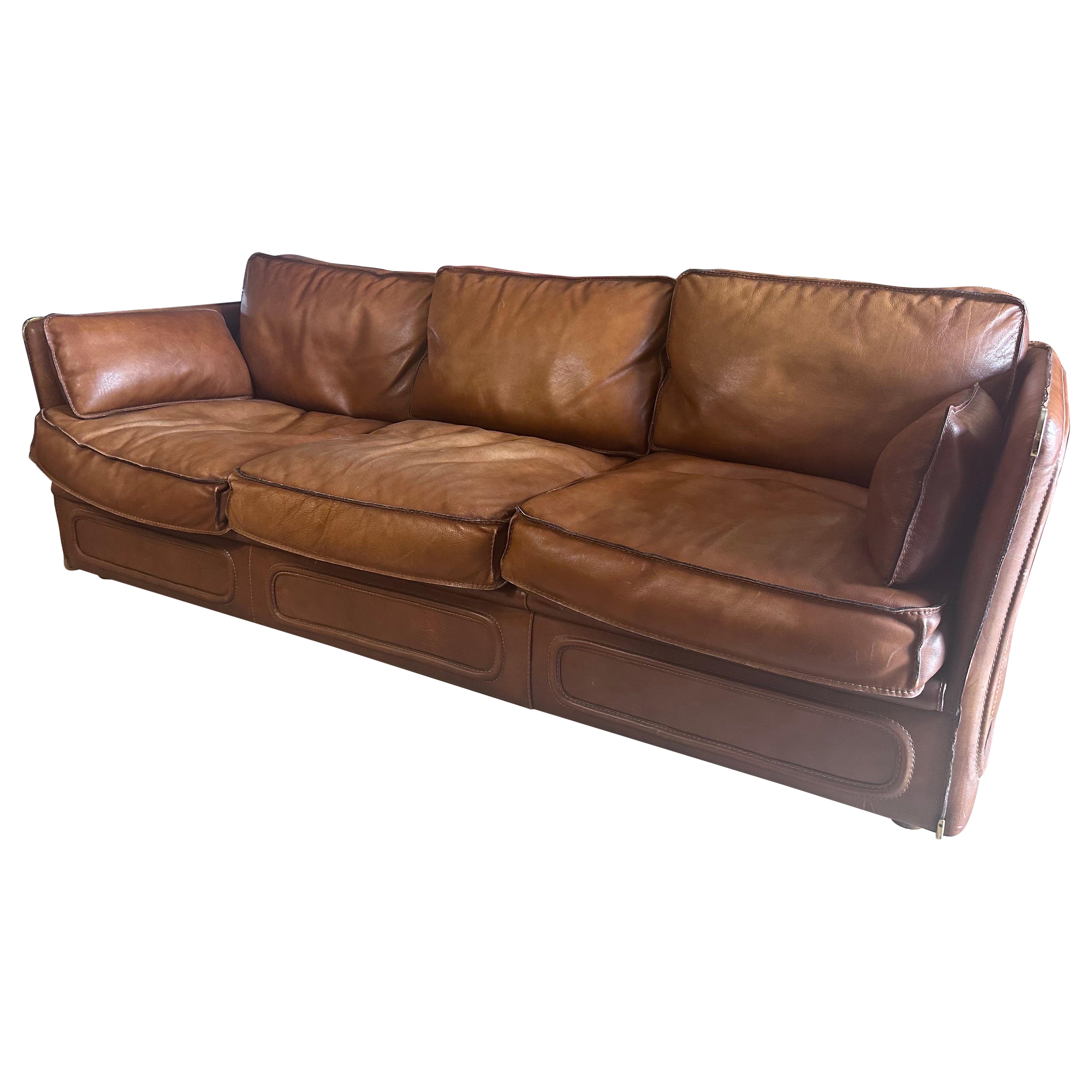 Leather Roche Bobois sofa For Sale