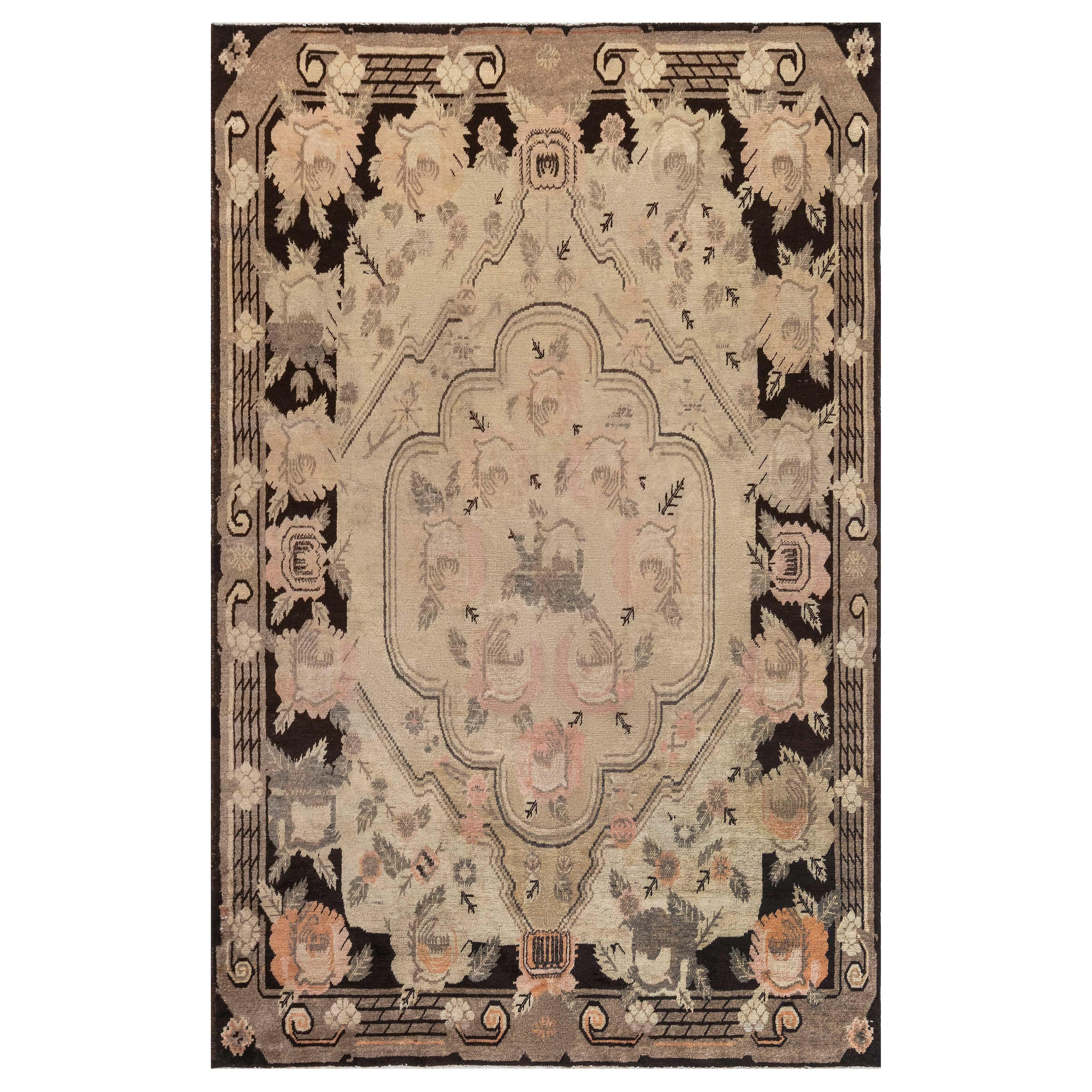 Hand-Knotted Tapis d'Asie centrale