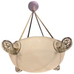 Rene Lalique Glass Art Deco Chandelier