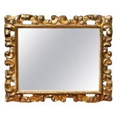 Italienischer Barock Spiegel geschnitzt und vergoldet 18.