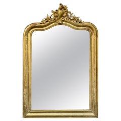 Antique miroir français Louis XV en bois doré