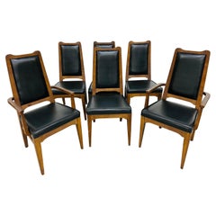 Vintage Mid-Century Modern Tabago Walnut Dining Chairs - Set of 6