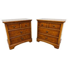 Retro Thomasville Cherry Bachelor Chest Nightstands - Set of 2