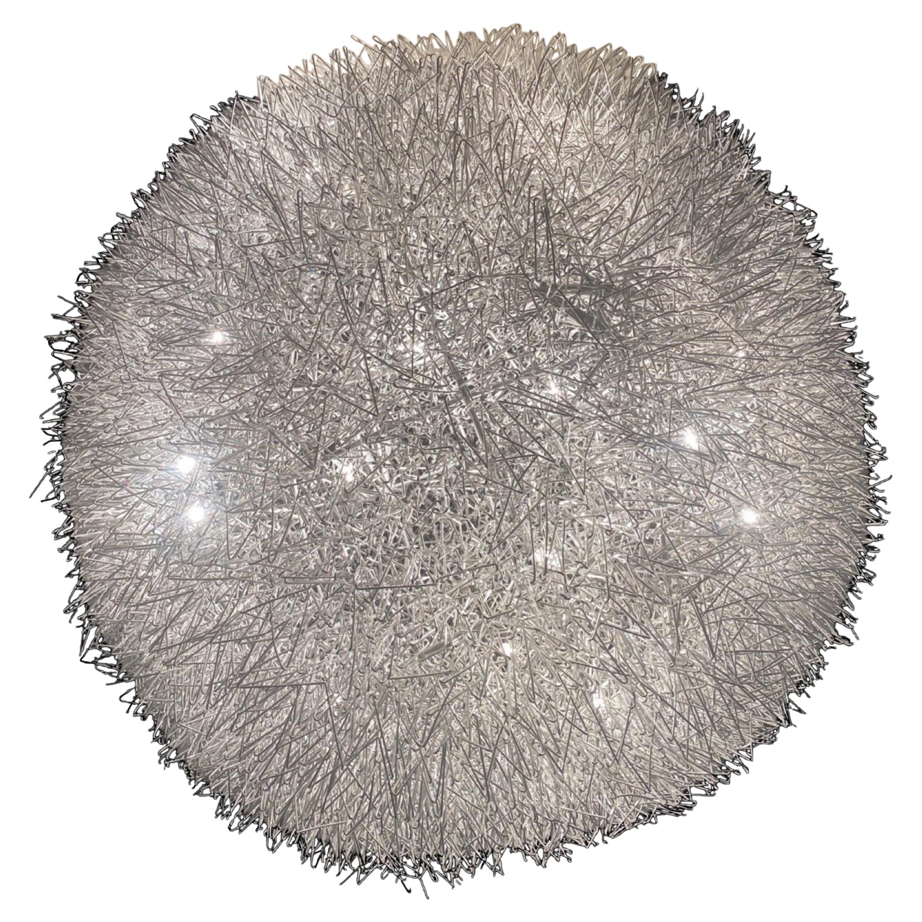 Modern Aluminum Wire Sphere Sculpture Chandelier Lighting For Sale