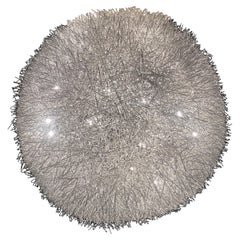 Modern Aluminum Wire Sphere Sculpture Chandelier Lighting