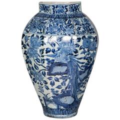 Tall Japanese Arita Blue and White Vase, circa 1700