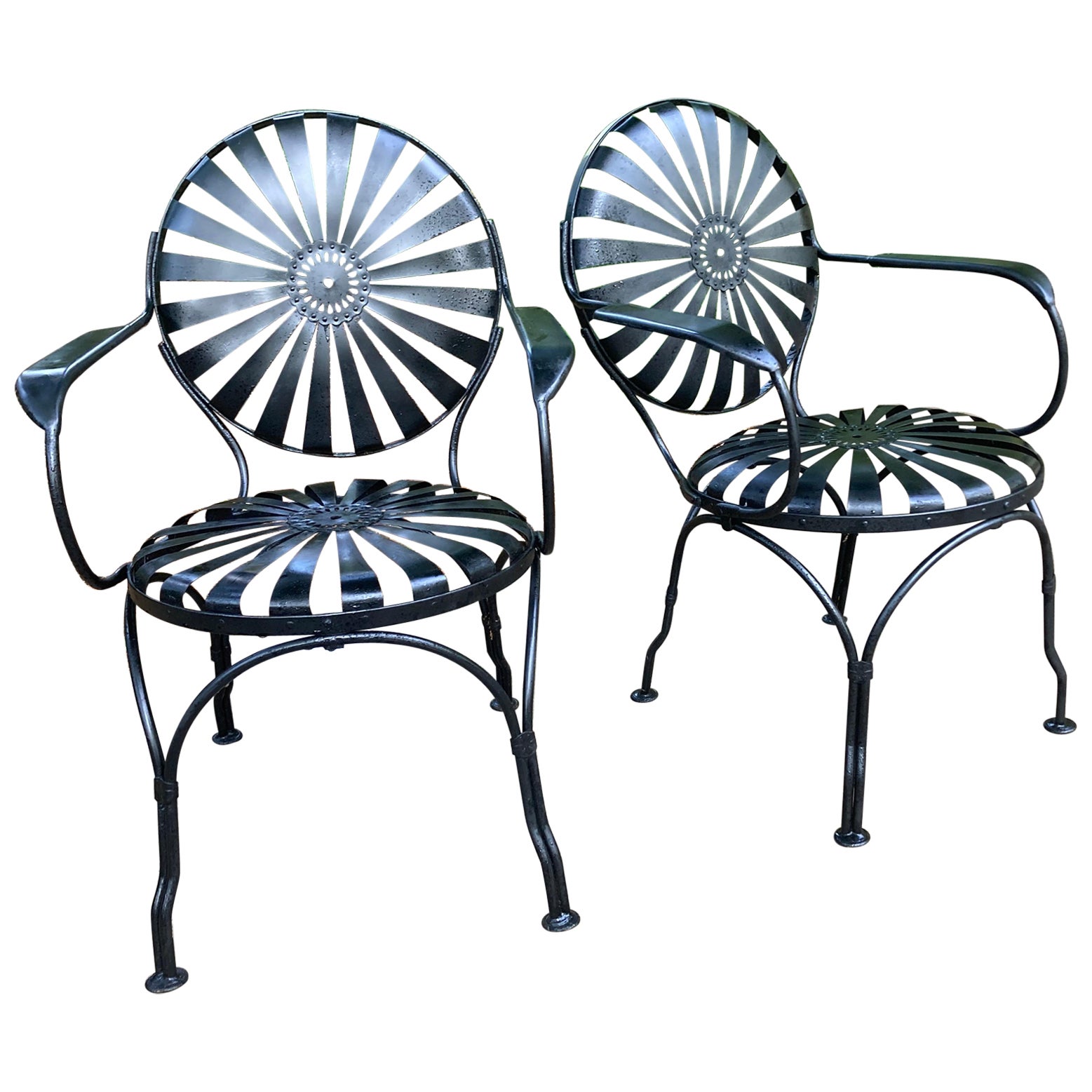 Francois Carre Garden Chairs - a pair