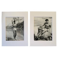 Bruce of Los Angeles paire de photographies masculines originales B & W assorties