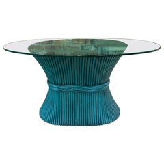 Used mcguire aegean blue sheaf of wheat console table