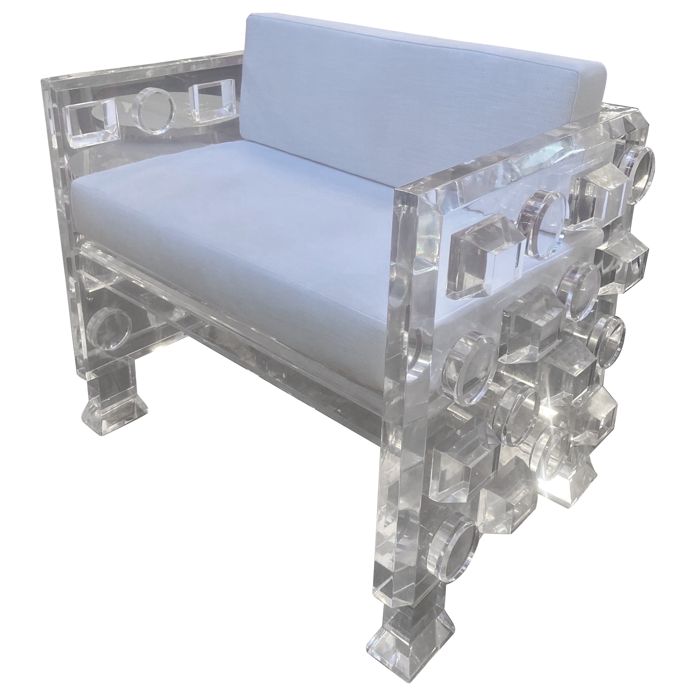 Exceptional Hand Made Mid-Century Lucite Art Sculpture Chair For Sale