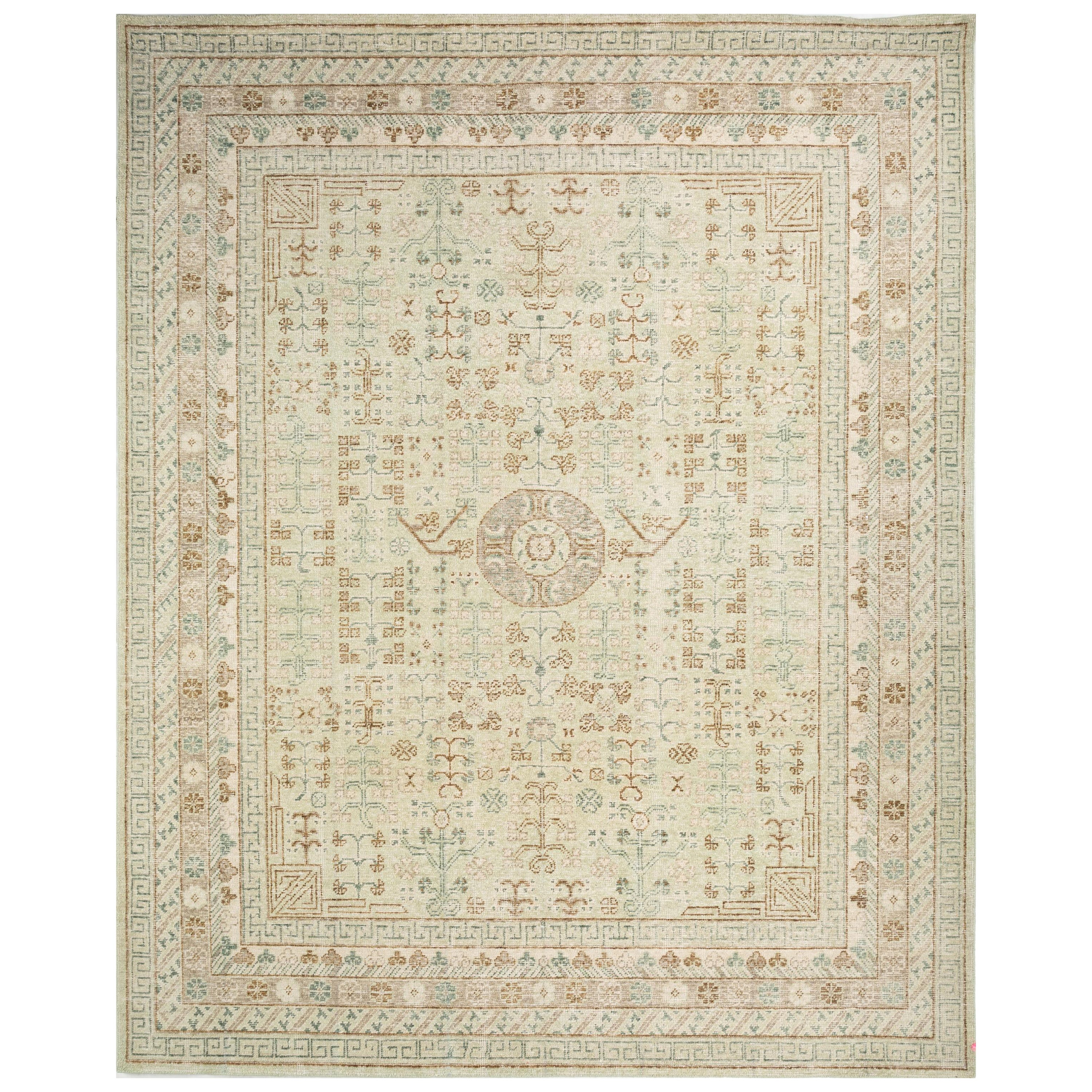 Tapisserie des époques Lime pâle et Lime pâle 240x300 cm noué à la main