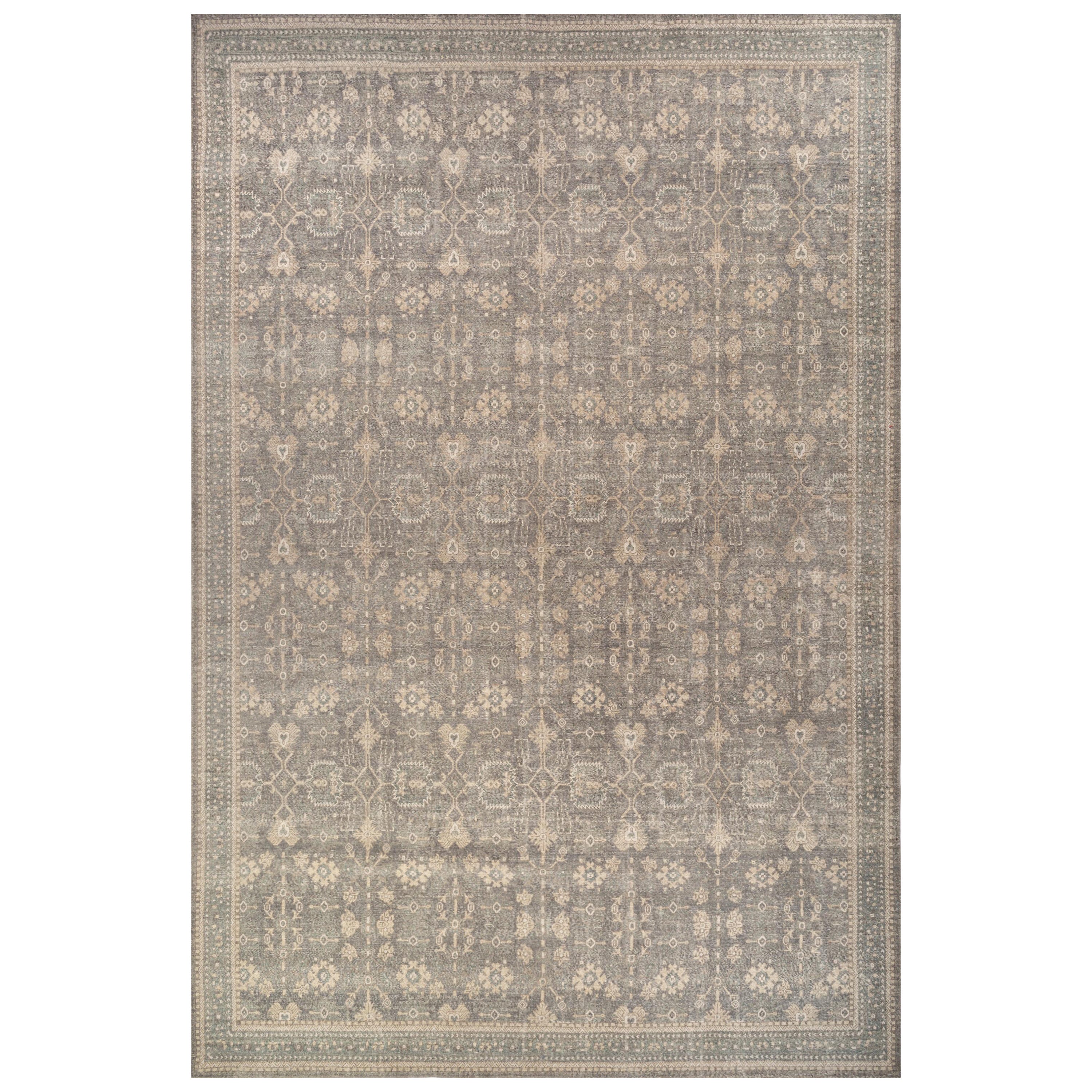 World Wanderer Charcoal Slate & Medium Gray 300x420 cm Handknotted Rug