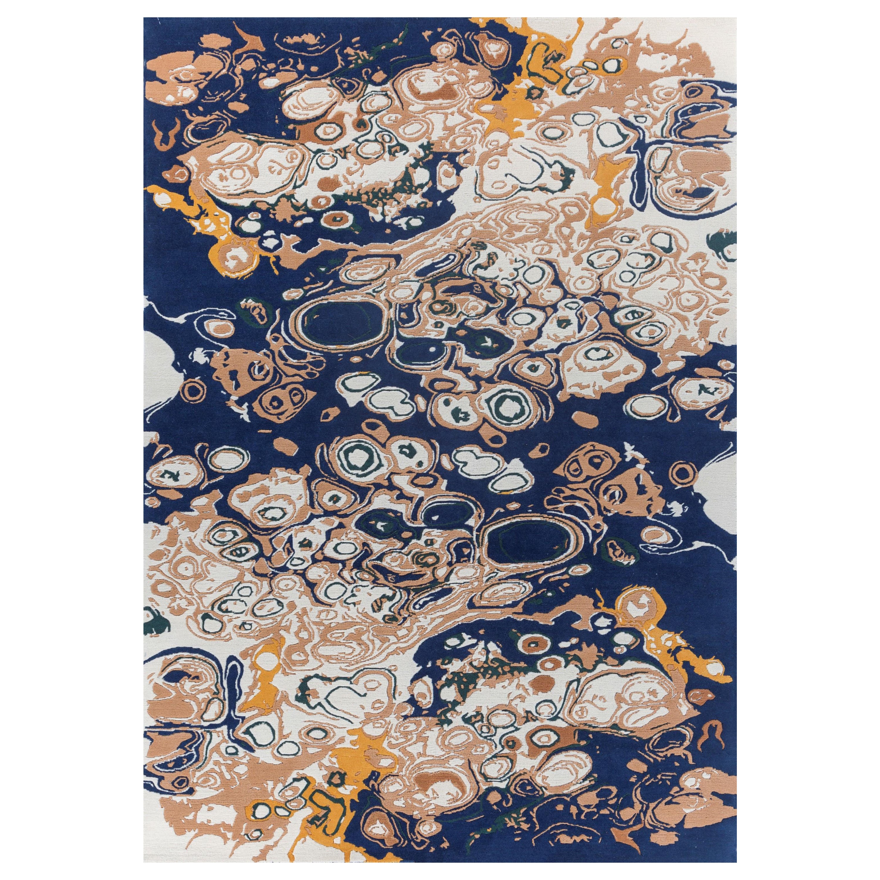 Earth's Embrace Snow White & Indian Tan 180x270 cm Handmade Rug For Sale