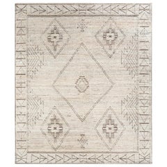 Geo-Mosaic Dream White Ice & Cocoa Brown 300x420 cm Handknotted Rug