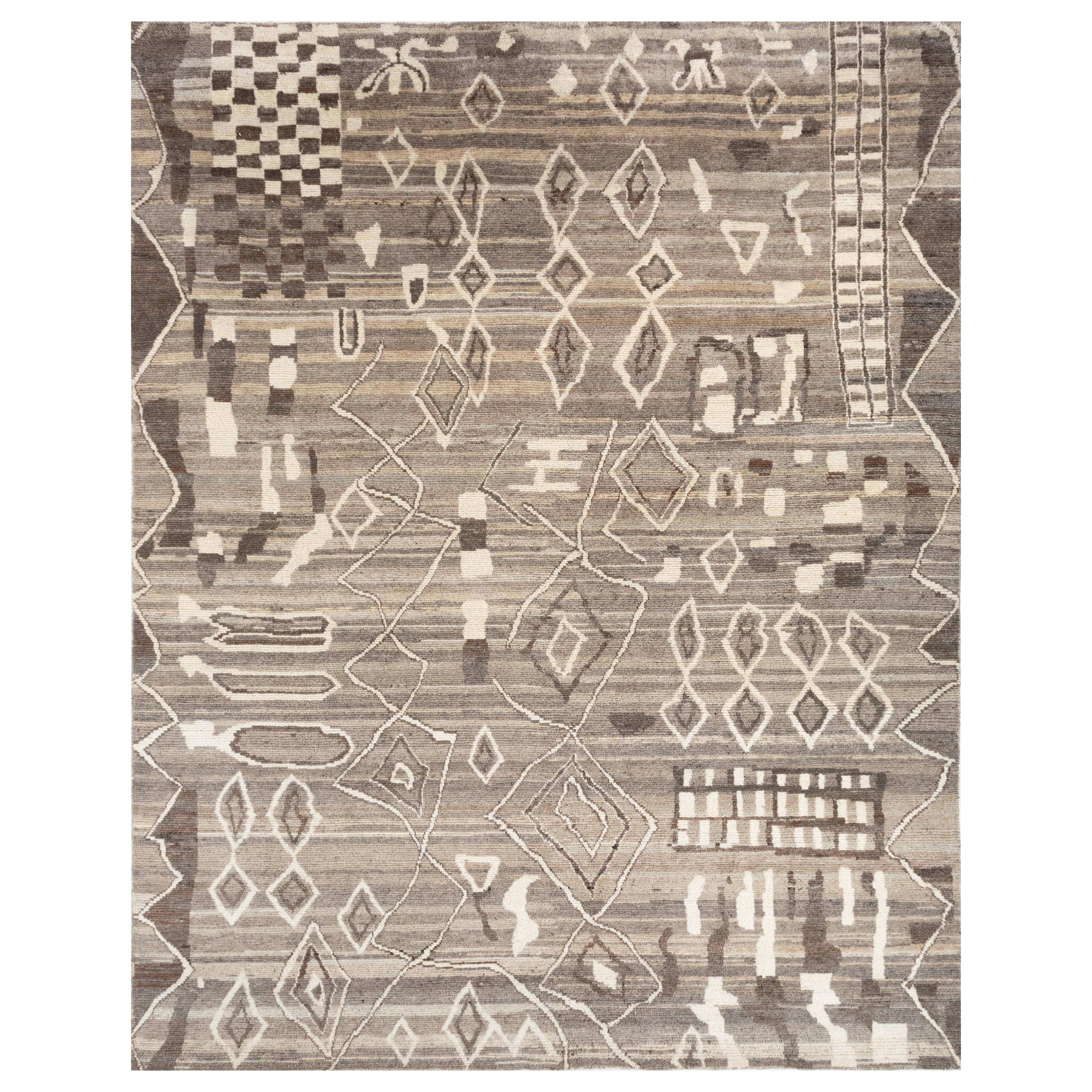 Alfombra Tejida a Mano Gris Natural y Hollín Natural 270x360 cm