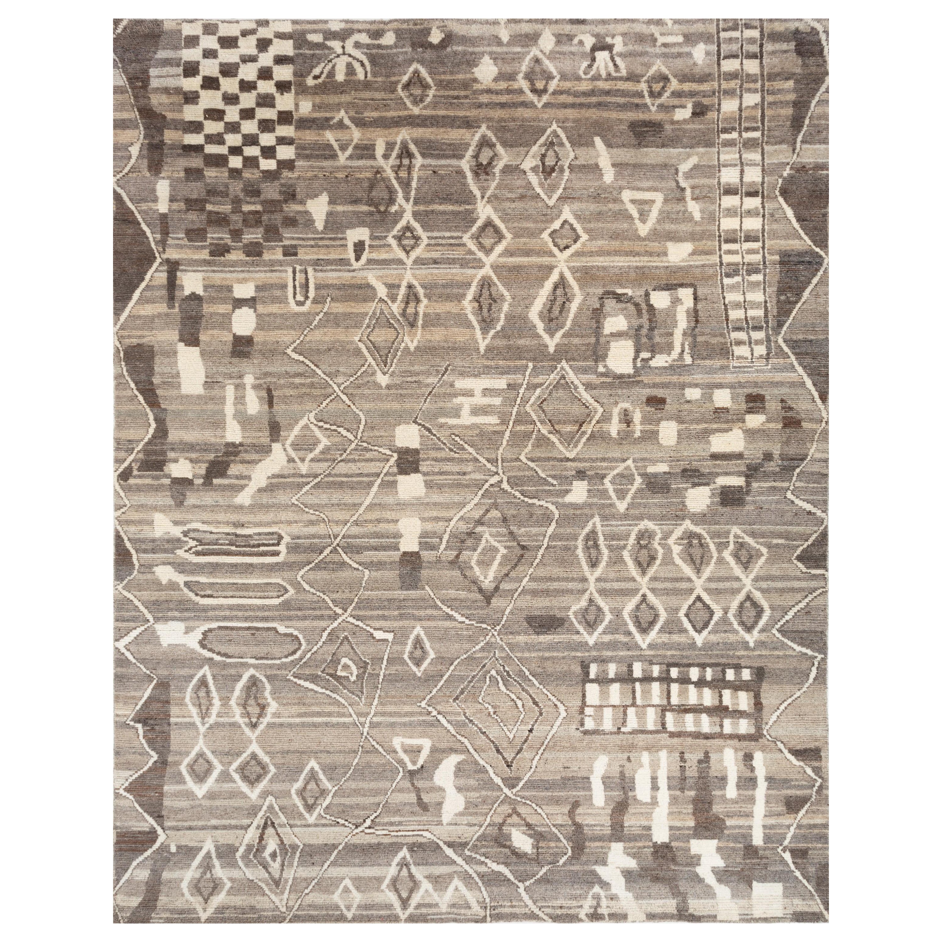 Tapis tissé à la main, gris naturel et suédé naturel 270x360 cm