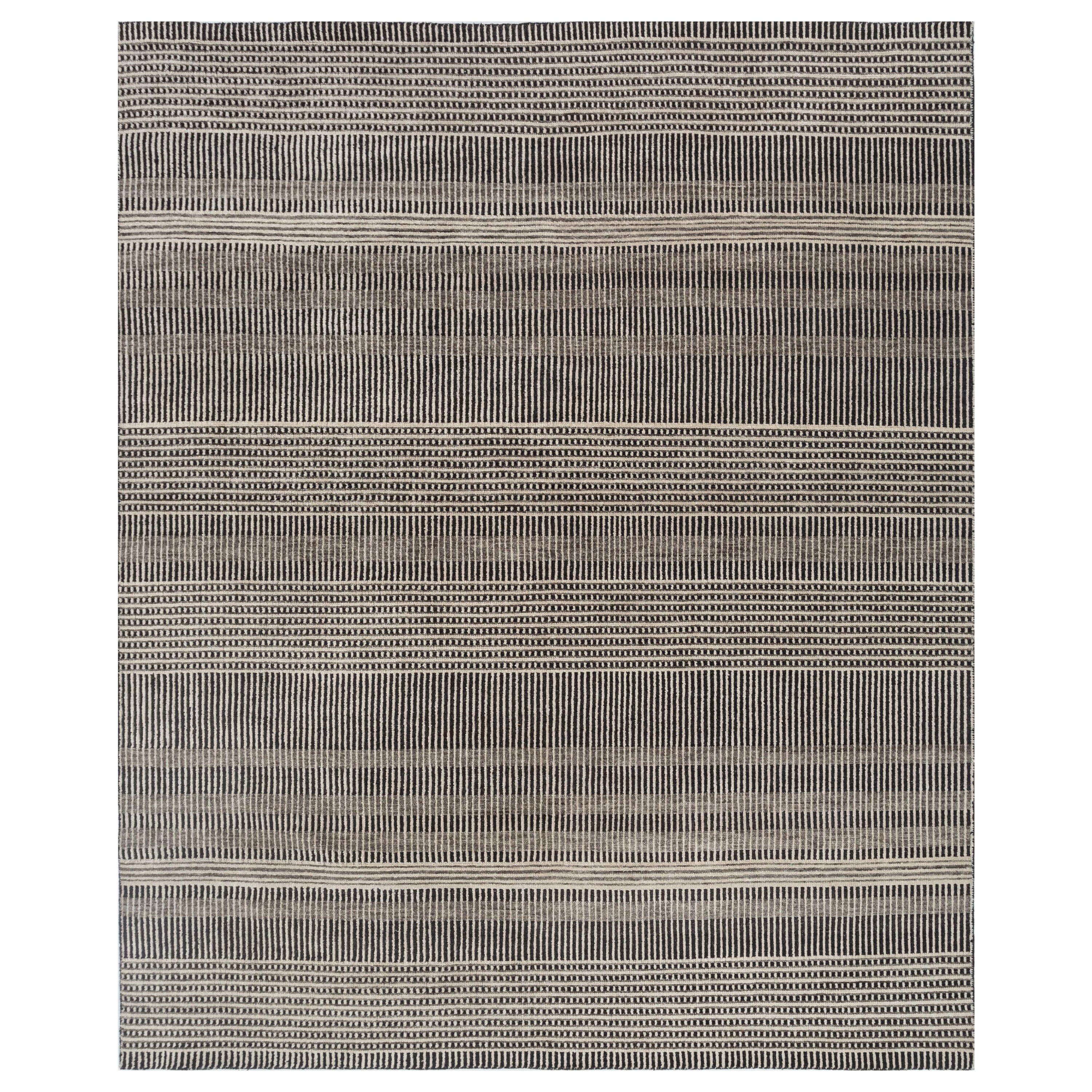 Alfombra Handamde Stripes in Motion Classic Gris y Caviar 240x300 cm en venta