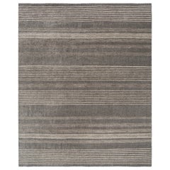 Stripes in Motion Classic Grau & Kaviar 240x300 cm Handgefertigter Teppich