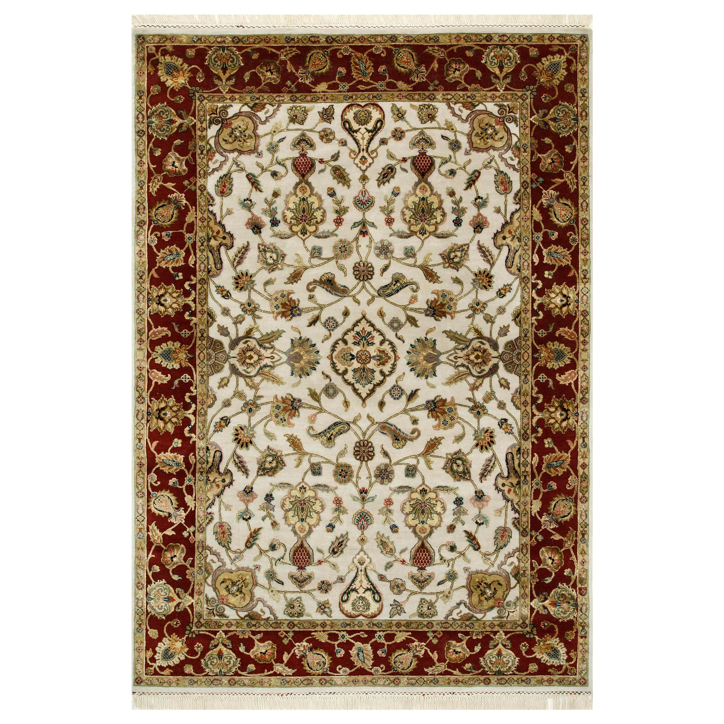 Heirloom Bloom Medium Ivory & Red 180x270 cm Handknotted Rug