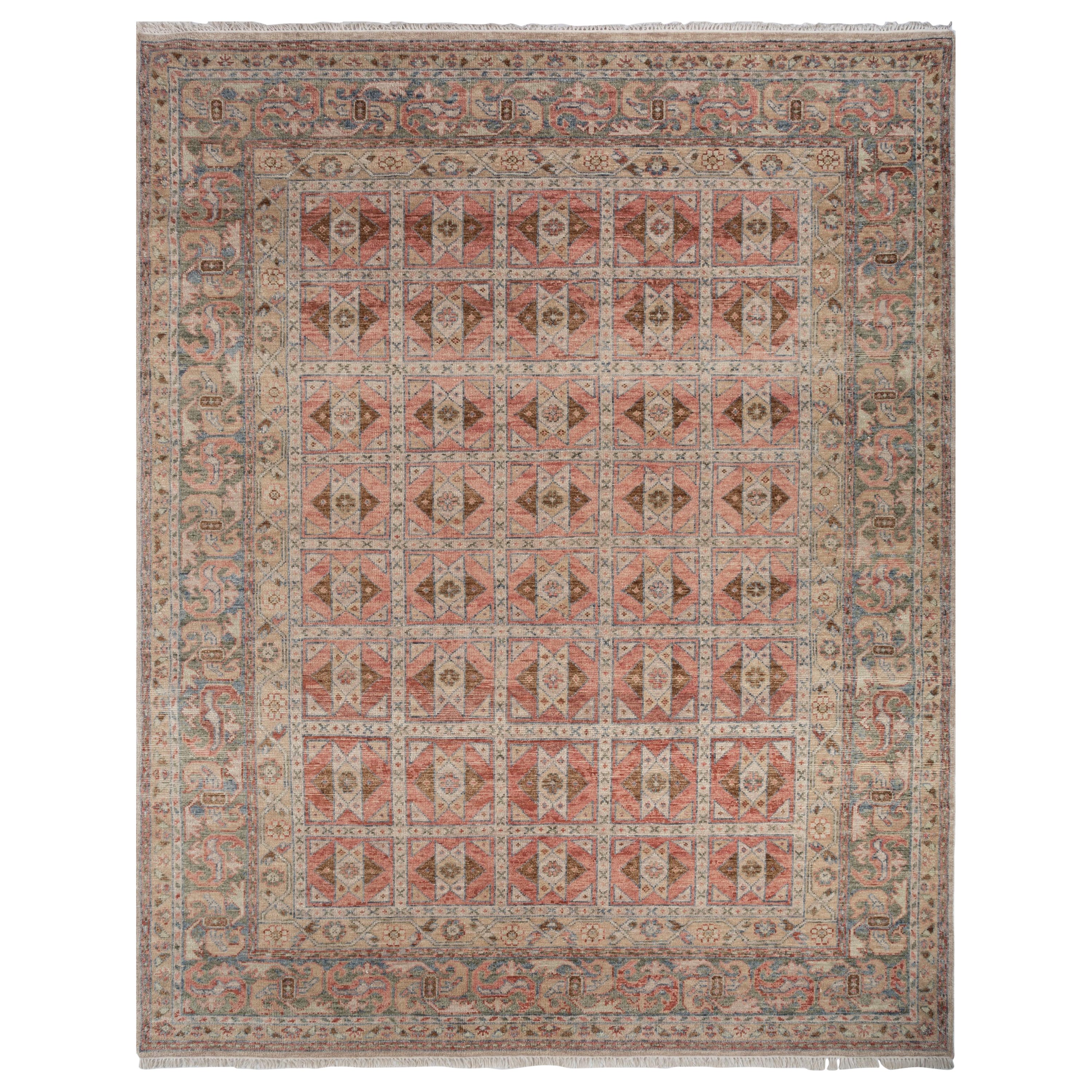 Phoenix Rising Orange Mandarin & Orange Mandarin 180x270 cm Handknotted Rug For Sale