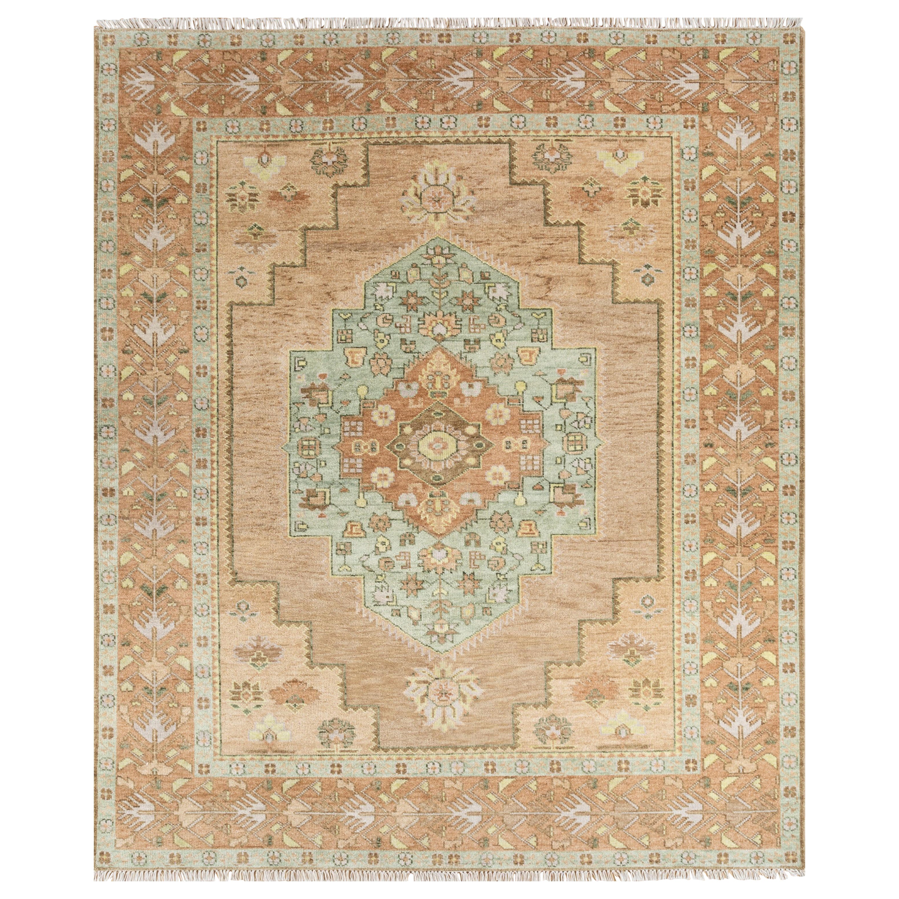 Whispers of Ancestry Light Peach & Light Peach 300x420 cm Handknotted Rug For Sale