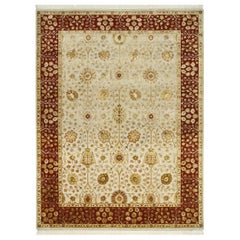 Heritage Bouquet Medium Ivory & Red 208X295 cm Handknotted Rug