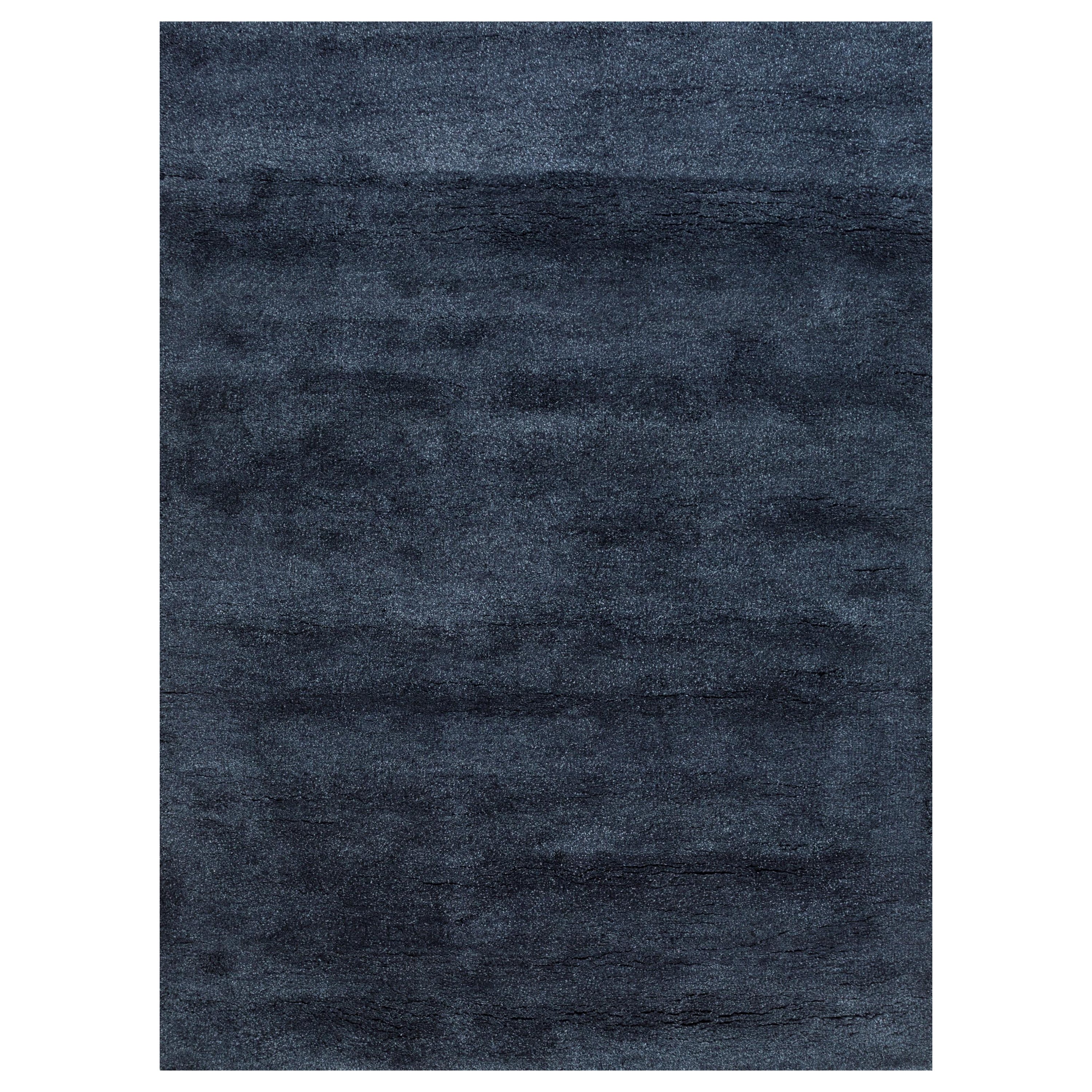 Nightfall Noir Azul Marino & Azul Marino 180x270 cm Alfombra Anudada a Mano