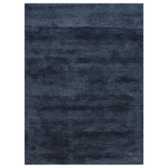 Tapis noué à la main Nightfall Noir bleu marine profond et bleu marine profond 180 x 270 cm