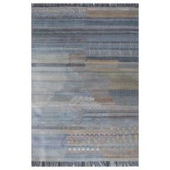 Samudra Ki Sair Perlenblauer & pulverblauer 180x270 cm Handgeknüpfter Teppich