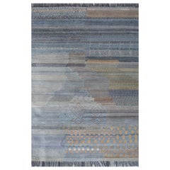 Tappeto Samudra Ki Sair Pearl Blue e Powder Blue 180x270 cm annodato a mano