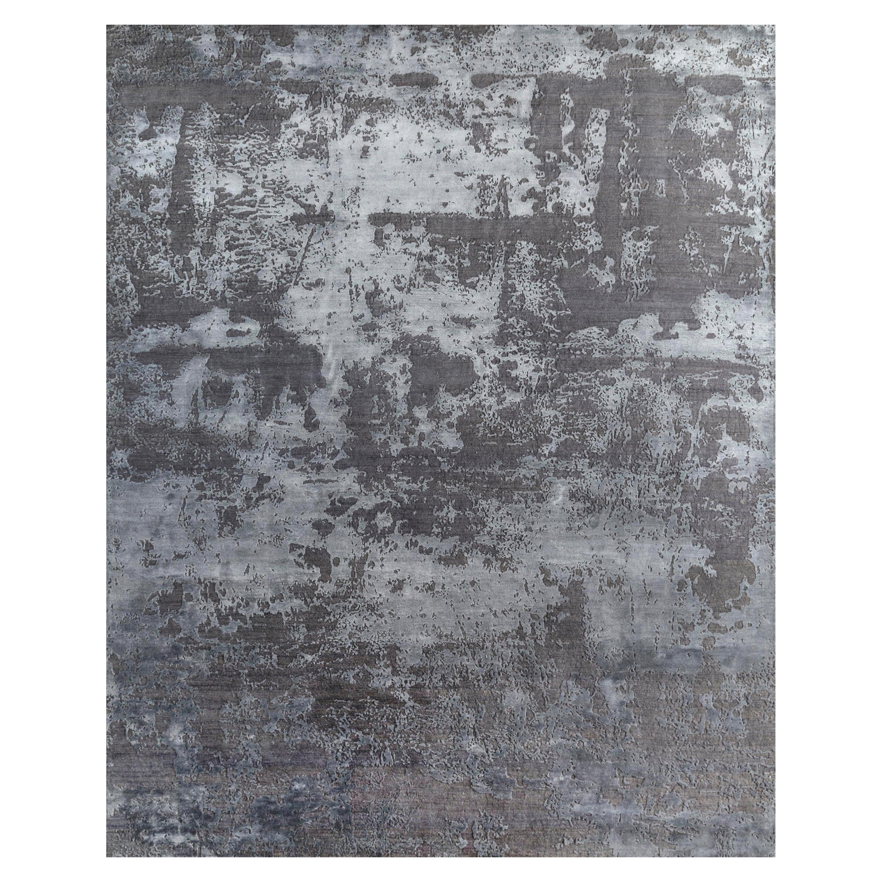 Alfombra Anudada a Mano Organic Deviations Gris Escarcha y Regaliz 195X295 cm