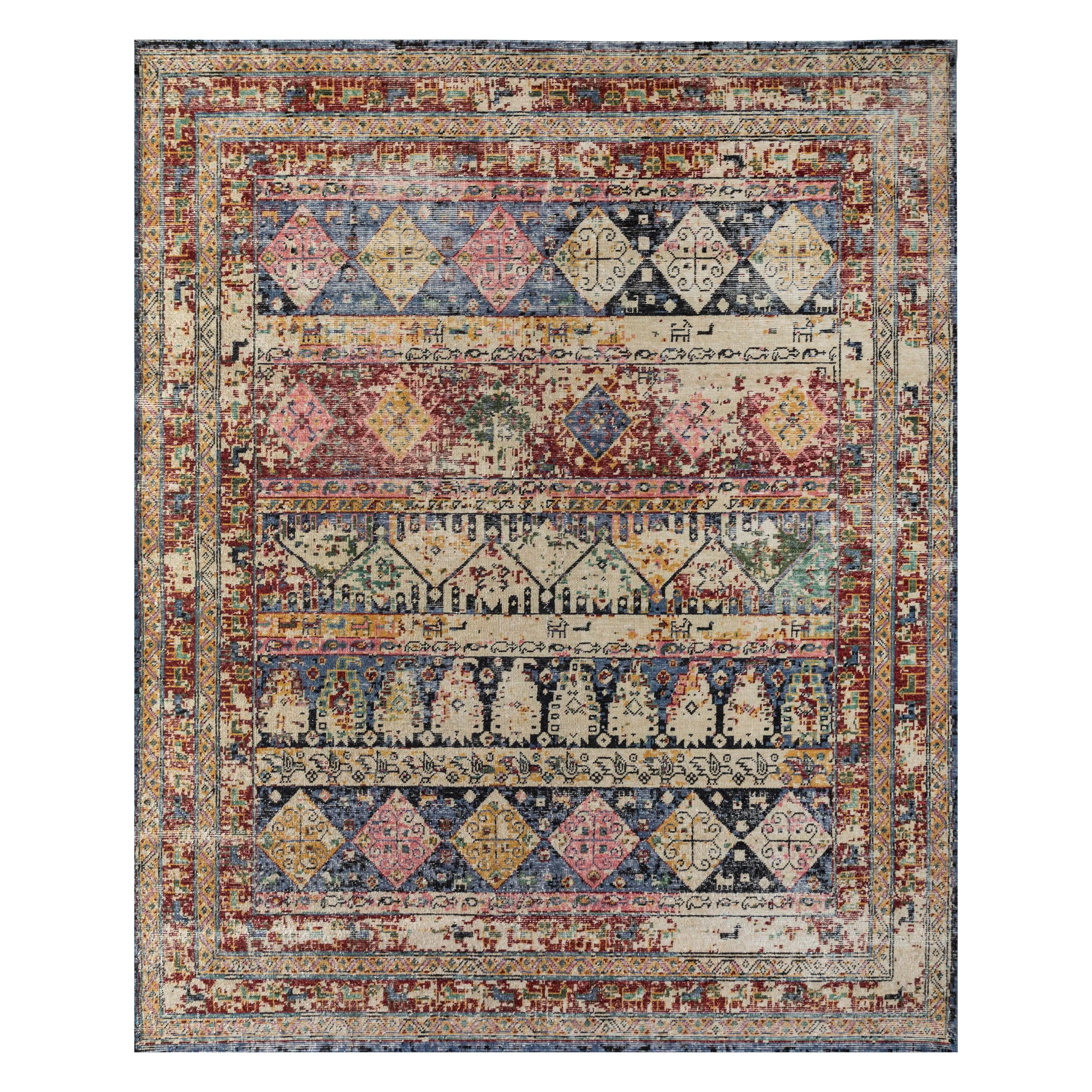 Generational Tapestry Italian Straw & Twilight Blue 270x360 cm Handknotted Rug For Sale