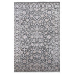 Persische Noir Seide Elegance Anthrazit Grau 195X285 cm Handgeknüpfter Teppich