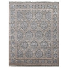 Faraway Flourish Anthrazitgrau & Weiß 225X285 cm Handgeknüpfter Teppich