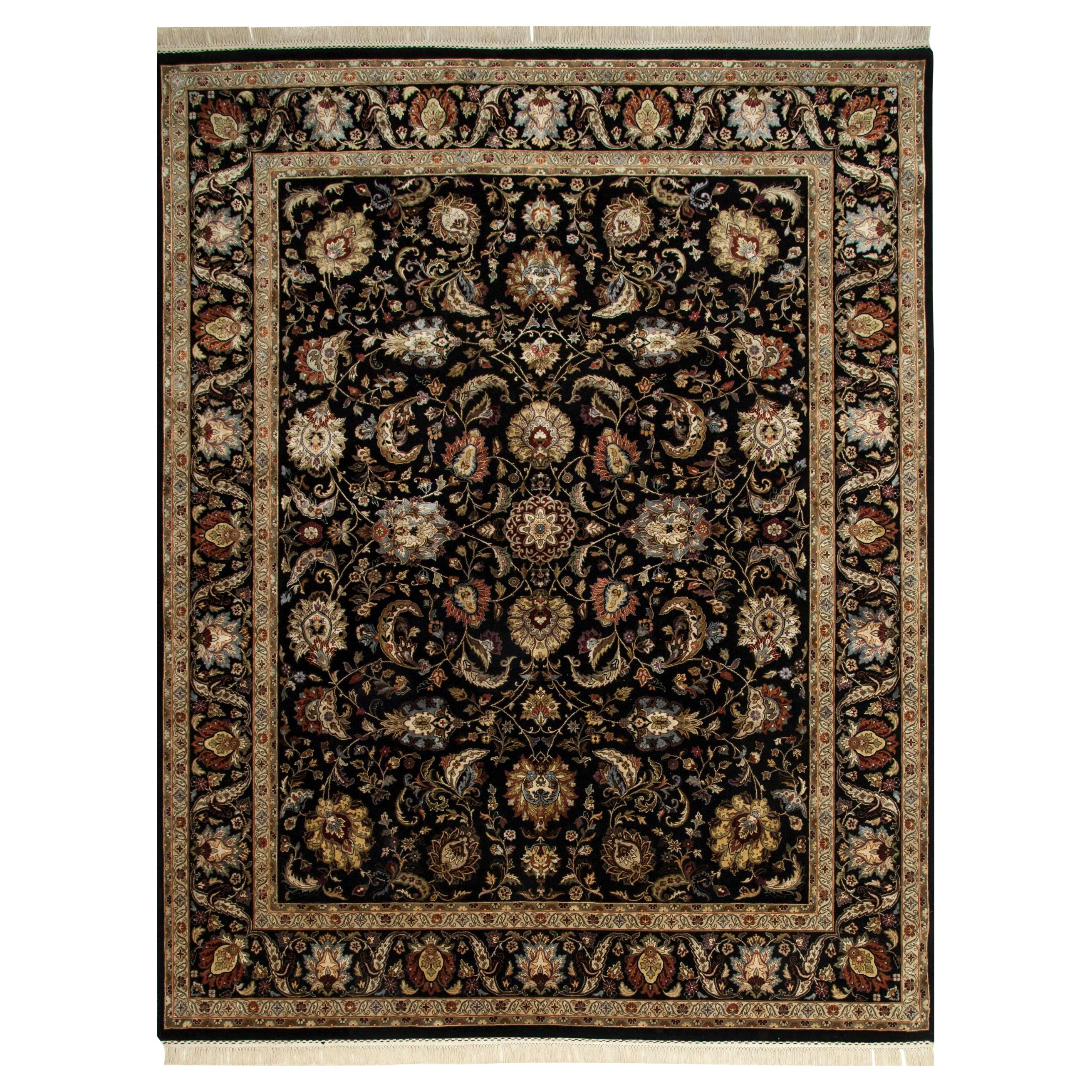 Tapis noué à la main Muse Ébène et ébène 300x420 cm en vente