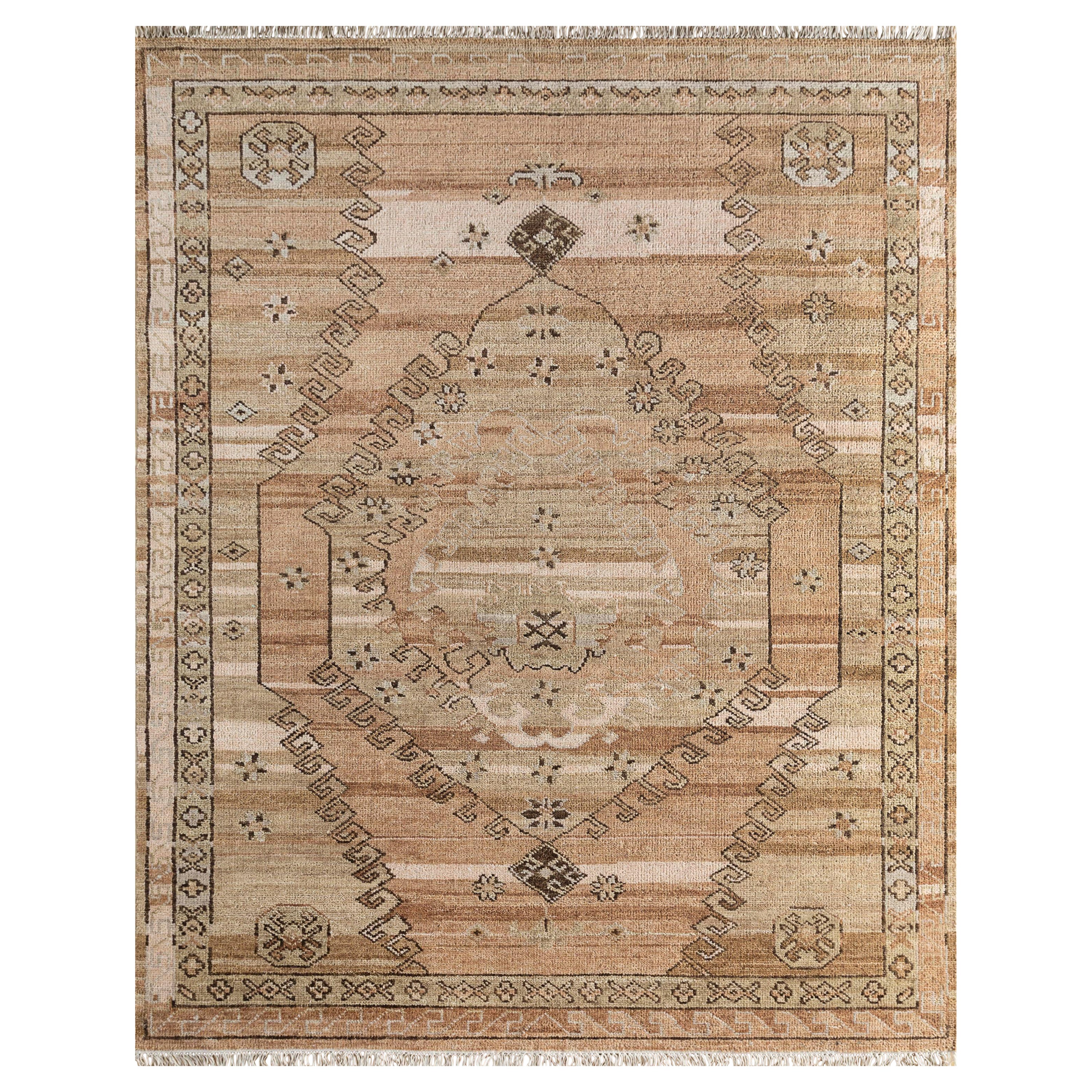 Alfombra anudada a mano Honeyed Euphoria Albaricoque y Oro Medio 300x420 cm