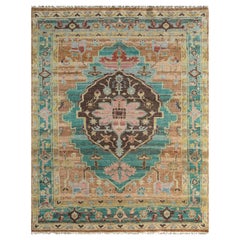 Amber Trellis Caramel & Deep Sea 180x270 cm Hand Knotted Rug