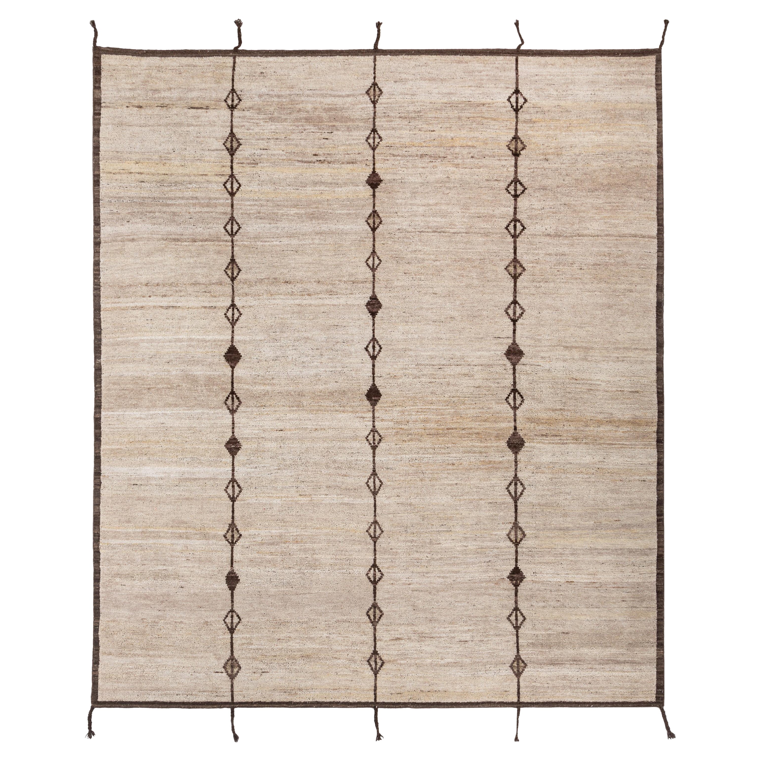 Sublime Hush Soft Beige & Cola 240X300 cm Handknotted Rug For Sale