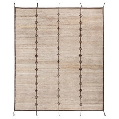 Sublime tapis noué à la main beige doux et Cola 240X300 cm