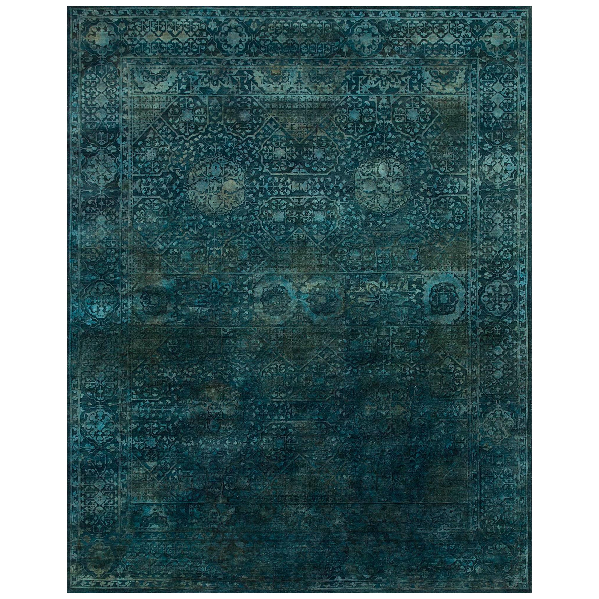Alfombra anudada a mano Maximalist Interplay Teal Play 195x295 cm