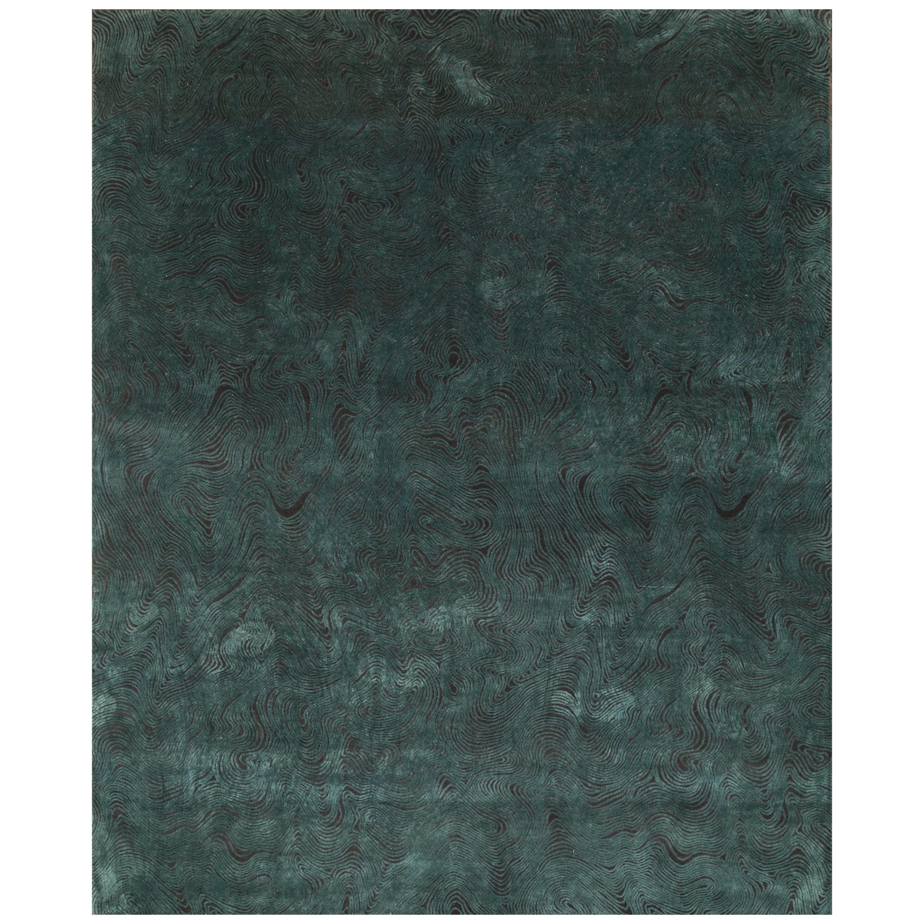 Alfombra anudada a mano Traced Harmony Regaliz y Ártico 270x360 cm